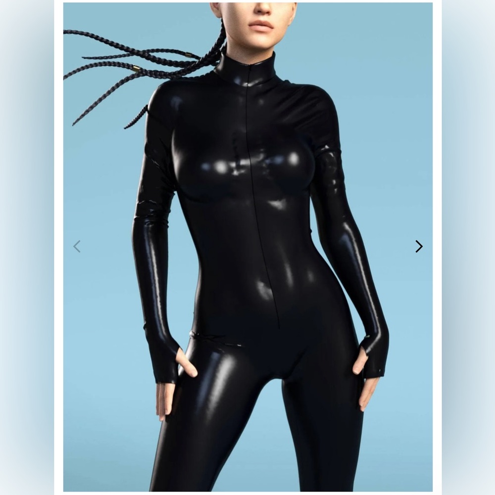 CANDY CATZ WOMEN’S BLACK HOLOGRAPHIC BODYSUIT